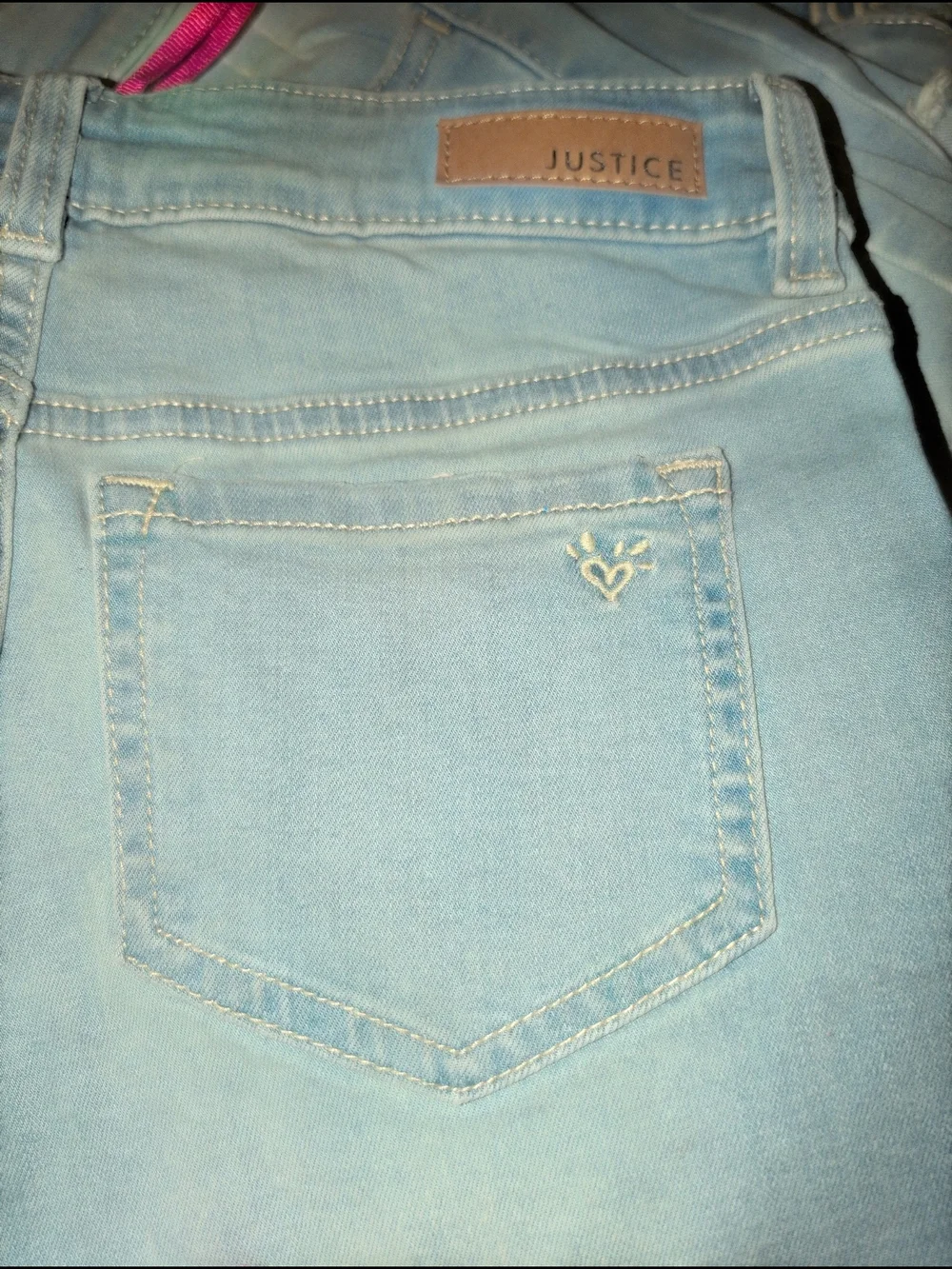 Nwt 2 Pack Justice Girls Stretch Distressed Denim Shorts Comfy Soft Midi 14 Slim